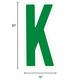 Festive Green Letter (K) Corrugated Plastic Yard Sign, 30in